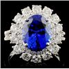 Image 1 : 18K Gold 3.90ct Tanzanite & 1.63ct Diamond Ring