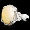 Image 2 : 18K Gold 2.14ct Opal & 0.48ctw Diamond Ring