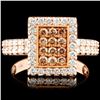 Image 1 : 14K Gold 0.98ctw Fancy Color Diamond Ring