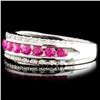 Image 2 : 14K Gold 0.87ctw Ruby & 0.11ctw Diamond Ring