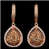 Image 1 : 14K Gold 0.63ctw Fancy Diamond Earrings