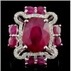 Image 1 : 18K White Gold 7.85ct Ruby & 0.30ctw Diamond Ring