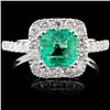 Image 1 : 18K Gold 1.14ct Emerald & 0.81ct Diamond Ring