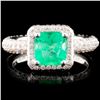 Image 1 : 18K Gold 1.09ct Emerald & 1.24ctw Diamond Ring