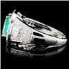 Image 3 : 18K White Gold 2.13ct Emerald & 1.11ct Diamond Rin