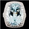 Image 1 : 18K White Gold 13.87ct Tourmaline & 1.04ct Diamond