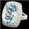 Image 2 : 18K White Gold 13.87ct Tourmaline & 1.04ct Diamond