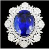 Image 1 : 18K Gold 23.15 Tanzanite & 4.74ct Diamond Ring