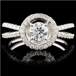 18K White Gold 0.76ctw Diamond Ring