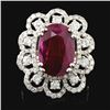 18K White Gold 6.07ct Ruby & 1.80ct Diamond Ring