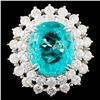 18K Gold 7.94ct Paraiba & 2.83ctw Diamond Ring