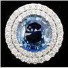 Image 3 : 18K Gold 6.74ct Sapphire & 1.31ct Diamond Ring