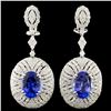 Image 1 : 18K Gold 7.32ctw Tanzanite & 4.08ctw Diamond Earri