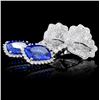 Image 2 : 18K Gold 8.24ct Tanzanite & Diamond Earrings