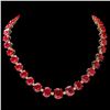 Image 1 : `14k Gold 137ct Ruby 4ct Diamond Necklace