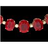 Image 2 : `14k Gold 137ct Ruby 4ct Diamond Necklace