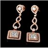 Image 2 : 18K Rose Gold 2.58ctw Diamond Earrings