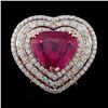 Image 1 : 18K Rose Gold 7.17ct Ruby & 2.93ctw Diamond Ring