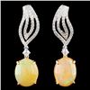 Image 1 : 18K Gold 4.97ct Opal & 0.51ctw Diamond Earrings