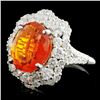 Image 2 : 18K Gold 3.15ct Fire Opal & 2.05ctw Diamond Ring