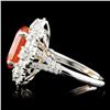 Image 3 : 18K Gold 3.15ct Fire Opal & 2.05ctw Diamond Ring