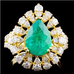 18K Gold 2.12ct Emerald & 1.68ctw Diamond Ring