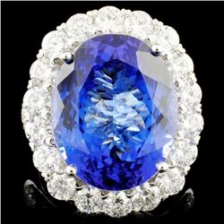 18K Gold 16.11ct Tanzanite & 3.06ctw Diamond Ring