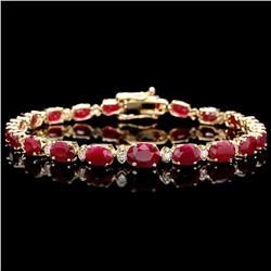 `14k Gold 15ct Ruby 0.60ct Diamond Bracelet