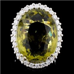 18K Gold 15.81ct Tourmaline & 1.07ct Diamond Ring