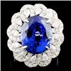 Image 1 : 18K Gold 10.73ct Tanzanite & 1.67ctw Diamond Ring