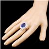 Image 3 : 18K Gold 10.73ct Tanzanite & 1.67ctw Diamond Ring