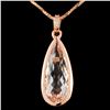 Image 1 : 14K Gold 6.00ct Morganite & 0.08ctw Diamond Pendan