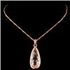 Image 2 : 14K Gold 6.00ct Morganite & 0.08ctw Diamond Pendan