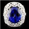 18K Gold 15.49ct Tanzanite & 2.68ctw Diamond Ring