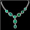 18K Gold 24.76ct Emerald & 2.41ctw Diamond Necklac