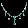 18K Gold 8.58ct Emerald & 2.43ctw Diamond Necklace
