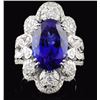 18K Gold 8.23ct Tanzanite & 1.43ct Diamond Ring