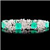 18K Gold 17.70ct Emerald & 2.16ctw Diamond Bracele