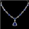 18K Gold 15.47ct Tanzanite & 2.37ctw Diamond Neckl