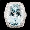 18K Gold 13.87ct Paraiba Tourmaline & 1.04ctw Diam