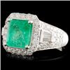 Image 2 : 18K Gold 2.13ct Emerald & 1.11ctw Diamond Ring