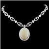 18K Gold 17.25ct Opal & 10.73ctw Diamond Necklace