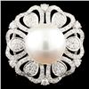 18K Gold 13MM Pearl & 1.61ctw Diamond Ring