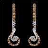 Image 1 : 14K White Gold 0.89ctw Fancy Color Diamond Earring