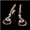 Image 2 : 14K White Gold 0.89ctw Fancy Color Diamond Earring