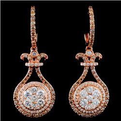 14K Gold 1.81ctw Fancy Diamond Earrings