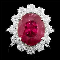14K Gold 5.06ct Ruby & 1.24ctw Diamond Ring