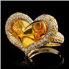 Image 2 : 14K Yellow Gold 12.04ct Citrine & 0.74ct Diamond R