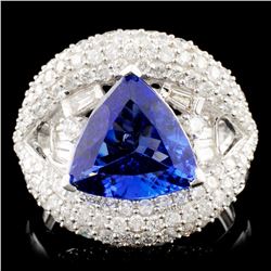 18K Gold 2.63ct Tanzanite 2.10ctw Diamond Ring