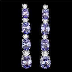 `14k Gold 7ct Tanzanite 0.45ct Diamond Earrings